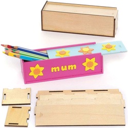 Bleistiftbox-Sets aus Holz  (pro Set 3) Basteln mit Holz