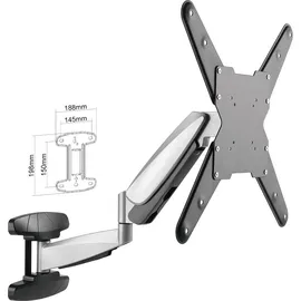 Schwaiger LWHD5530 TV-Wandhalterung, Fernseherhalterung Mounting TV-Aufhängung neigbar, schwenkbar max. 30kg max. VESA-Norm 400x400 schwarz inkl. ... - Schwarz