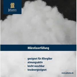 Jekatex 2-teiliges Microfaser Bettenset + 155x220 cm Kissen 80x80 cm, weiß - Weiß