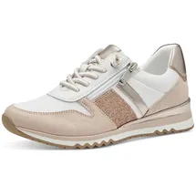 Marco Tozzi Sneaker flach mit Schnürsenkeln Freizeit, Mehrfarbig (White Powder), 39 EU