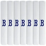 Surf the Shop 7 Stück bestickte Herren-Taschentücher mit Satin-Bordüre, verschiedene Buchstaben, B, M - M