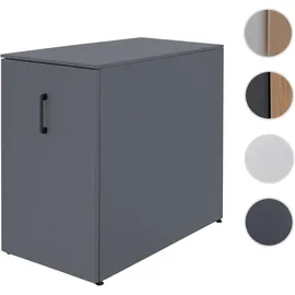 Mendler Aktenschrank HWC-Q27, Büroschrank Stahlschrank, Stützrad Staufächer, Metall 74x43x80cm ~ dunkelgrau