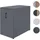 Mendler Aktenschrank HWC-Q27, Büroschrank Stahlschrank, Stützrad Staufächer, Metall 74x43x80cm ~ dunkelgrau