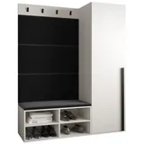 ABIKS MÖBEL Garderoben-Set MIRO Set 6, Garderobe mit gepolsterten Paneelen, Modern Design schwarz