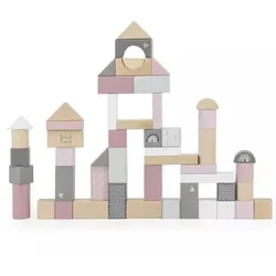 Label-Label: Holzbausteinset - 50 Stück, rosa