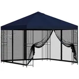 vidaXL Garten Pavillon 3 x 3 m inkl. 4 Seitenteile Blau