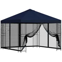 vidaXL Garten Pavillon 3 x 3 m inkl. 4 Seitenteile Blau