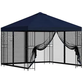 vidaXL Garten Pavillon 3 x 3 m inkl. 4 Seitenteile Blau