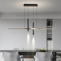 Dimmbare LED Hängeleuchte 56W Moderne Esstisch Pendelleuchte Wohnzimmer Hängeleuchte Linear Design LED Hängende Lampe Höhenverstellbar Kronleuchter für Esszimmer Küche Landhaus Pendellampe