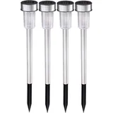 Grundig Solarleuchte Edelstahl Ø4,8 x 36,5 cm 4er Set silber
