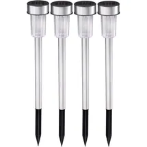 Grundig Solarleuchte Edelstahl Ø4,8 x 36,5 cm 4er Set silber