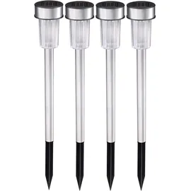 Grundig Solarleuchte Edelstahl Ø4,8 x 36,5 cm 4er Set silber