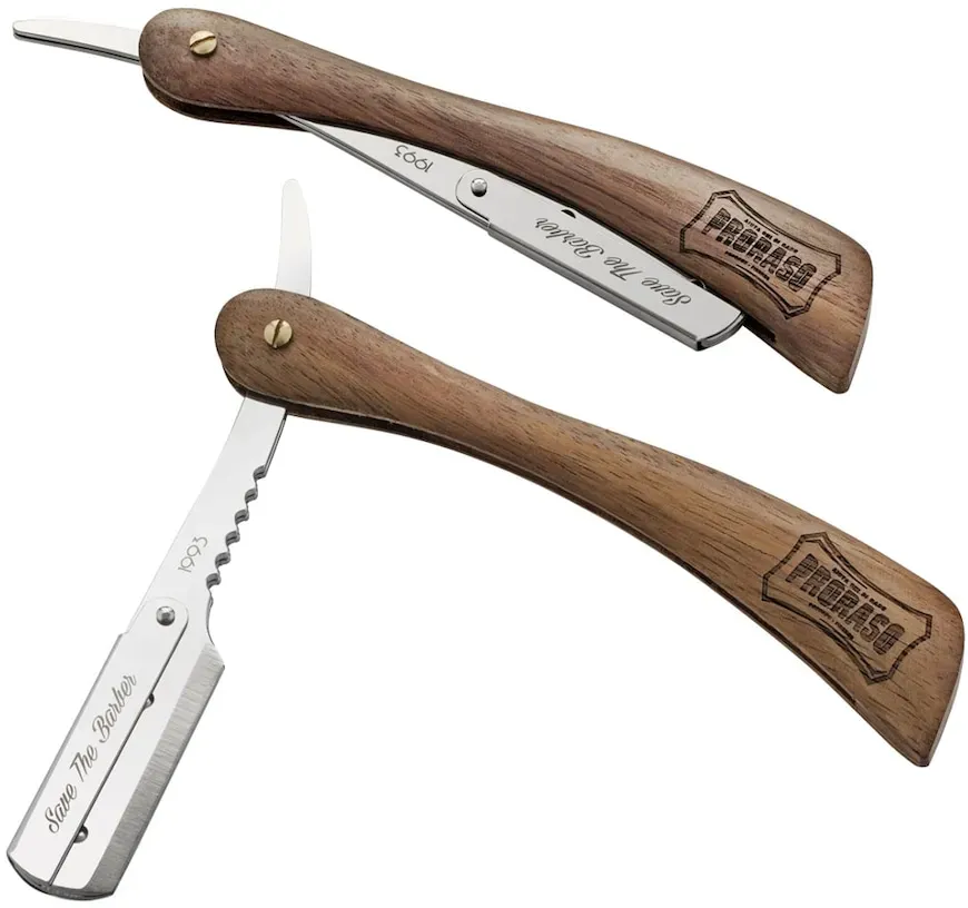 PRORASO Rasiermesser mit Holzgriff Rasur   Herren 