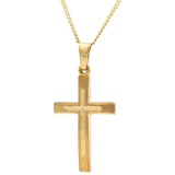 HOPLO Kreuzanhänger Anhänger Kreuz mit massiver Goldkette 1,1 mm 333-8 Karat Gold, Made in Germany 36 cm