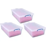 Really Useful Box Aufbewahrungsbox 44 x 69,5 x 23 cm 3-tlg. transparent