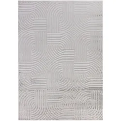Teppich AYYILDIZ TEPPICHE "SAHARA 1112", silber (silberfarben), B:240cm H:12mm L:340cm, Polypropylen, Teppiche, Pflegeleicht / Strapazierfähig / Trend Colors