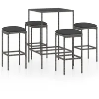 vidaXL Gartenbar-Set 5-tlg. Grau