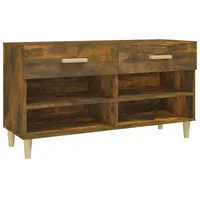 Furnicato Schuhschrank Räuchereiche 102x35x55 cm Holzwerkstoff