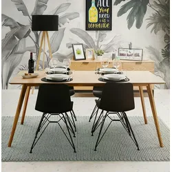 Kadima Design Ess-/Schreibtisch, Eichenholz, Skandi-Stil. Beige. 180x90x75 cm