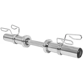 Gorilla Sports GORILLA SPORTS® Kurzhantelstange - Olympia, Ø 50mm, Einzeln, mit 2 Federverschlüssen, bis 136kg Belastbar, rutschfest, Griff gerändelt, aus Chrom, Silber - Hantelstange, Kurzhantel, Hantelgriffe