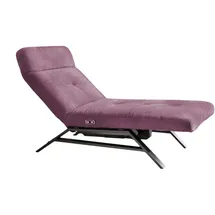 KAWOLA Liege AMERIVA Sessel Relaxliege Velvet purple Fuß chrome