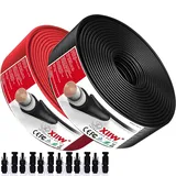 2PACK Rot+Schwarz 100+100 | 6mm2 9AWG max1800V Verlängerungskabel | inkl.Solarstecker Halogenfrei IP67 Doppelt Isolierter Qualitätsdraht Solarkabel PV-Kabel für Solarpanel Wechselrichter Laderegler