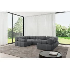 altdecor Wohnlandschaft modulares Sofa Birno-U1 - 285x190x70 cm Dunkelgrau Cord