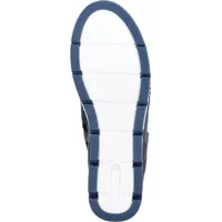 Rieker Slipper Leder Cutouts Gummizug Schnüroptik 49956, blau