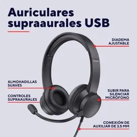 Trust HS-201 Over Ear Headset kabelgebunden Stereo Schwarz