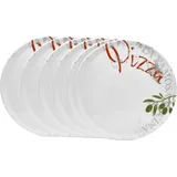 VAN WELL ø 6er Set Pizzateller Famosa Rund, 33,0 cm, Farbiges Porzellan