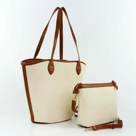 Valentino Covent Shopper Baumwolle Naturale/Nero