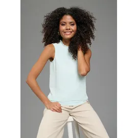 LAURA SCOTT Chiffonbluse mit Rüschen-Applikationen Blau 46