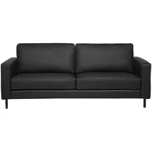 Beliani Sofa Schwarz Echtleder 3-Sitzer