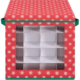 Navaris Aufbewahrungsbox Weihnachtskugeln 64 Fächer 1-tlg. grün-rot