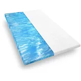 Mister Sandman Topper aus Gelschaum für ihre Matratze - Topper 160x200, Mikrofaser Bezug