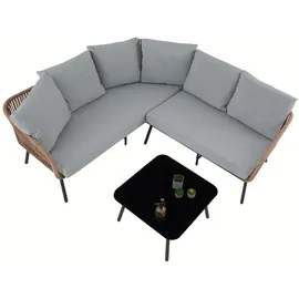 Idimex Jakarta Loungeset braun/grau