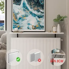 moebel17 Adin Hängeregal 60 x 21,5 x 18 cm Weiß