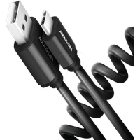 AXAGON BUCM-AM10TB Twister-Kabel, USB-C auf USB-A 2.0, schwarz