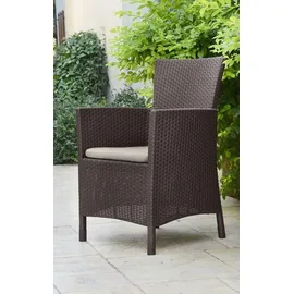 ALLIBERT Iowa Gartensessel 110 x 110 x 110 cm braun/taupe