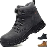 DKLOVIFU Trekkingschuhe Damen Wasserdicht Wasserdichte Stiefel Herren Arbeitsschuhe mit Drehverschluss Winter Sicherheitsschuhe Shoes For Men Winter Man Boots Trekkingschuhe Damen Gefüttert - 47 EU