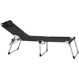Siena Garden Sole Dreibeinliege 214 x 70 x 45 cm schwarz klappbar