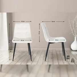 CLP Esszimmerstuhl Antibes Samt cremeweiß