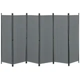 [en.casa] Raumteiler Huesca 6-teilig 300x171cm Paravent Trennwand 6-tlg. Sichtschutz Stellwand Spanische Wand Dunkelgrau - Dunkelgrau