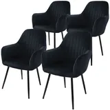 4er Set Stühle Esszimmerstühle Wohnzimmerstühle Küchenstuhl Polsterstuhl Samt