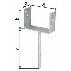 GAH Alberts U-Pfostenträger 91 x 200 mm Stahl feuerverzinkt