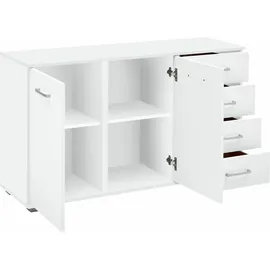 Priess Kombikommode Barcelona 123 x 71 x 38 cm Weiß