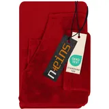 npluseins Decke mit Ärmeln Geschenke für Kinder 90x150 cm TV Deckenpullover Kuscheldecke das Original mit Ärmel & Bauchtasche 1448.2043, Bordeaux