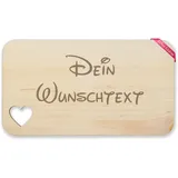 Frühstücksbrettchen Holz Herz - Dein Wunschtext I Text Datum Spruch Gestalten I Geschenk personalisiert - 22,5x12,5 - Holz - graviert jausenbrett gravur zum gravieren selber brettchen