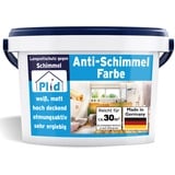 Plid® Anti Schimmelfarbe Innen Weiß für alle Wände [DAUERHAFTER SCHUTZ] - Antischimmelfarbe für feuchte Räume, Bad & Küche - Schimmel Farbe - Effektiver Schutz gegen Schimmel - Made in Germany 5l