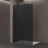 SoGood doporro Luxus Duschwand für Dusche Duschabtrennung Walk-In Dusche 8mm ESG-Sicherheitsglas vollgrau inkl. Nanobeschichtung Bremen01VG